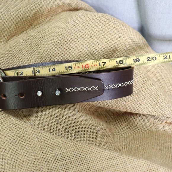 Post & Co Lizard Leather Belt Brown 100cm (Fits 34") O-Ring Italy Exotic - Picture 10 of 15
